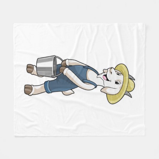 Ziege als Bauer mit Eimer Fleecedecke (Vorderseite (Horizontal))