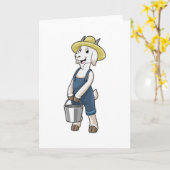 Ziege als Bauer mit Eimer Karte (Gelbe Blume)
