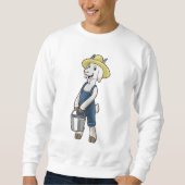 Ziege als Bauer mit Eimer Sweatshirt (Vorderseite)