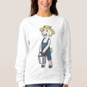 Ziege als Bauer mit Eimer Sweatshirt
