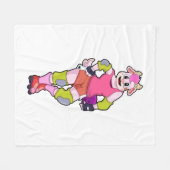 Ziege als Inline-Skater mit Inline-Skaten Fleecedecke (Vorderseite (Horizontal))