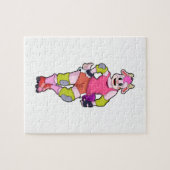 Ziege als Inline-Skater mit Inline-Skaten Puzzle (Horizontal)