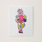 Ziege als Inline-Skater mit Inline-Skaten Puzzle (Vertikal)