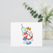 Ziege als Krankenschwester bei Impfung mit Spritze Postkarte (Stehend Vorderseite)