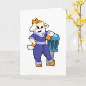 Ziege als Mechanik mit Schraubendreher Karte (Gelbe Blume)