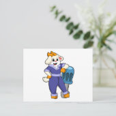 Ziege als Mechanik mit Schraubendreher Postkarte (Stehend Vorderseite)