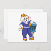 Ziege als Mechanik mit Schraubendreher Postkarte (Vorne/Hinten)