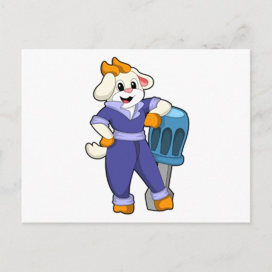 Ziege als Mechanik mit Schraubendreher Postkarte (Vorderseite)