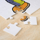 Ziege als Schlagmann mit Cricket-Schläger Puzzle (Seite)