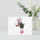 Ziege als Sekretär mit hohen Absätzen Postkarte (Stehend Vorderseite)