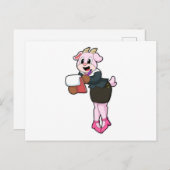 Ziege als Sekretär mit hohen Absätzen Postkarte (Vorne/Hinten)