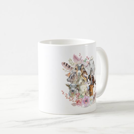 ZIEGE | Aquarellziegenportraits GetYerGoat™ Kaffeetasse (VorderseiteRechts)