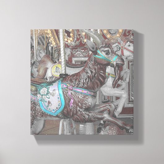 Ziege auf der Merry-Go-Runde Leinwanddruck (Vorderseite)