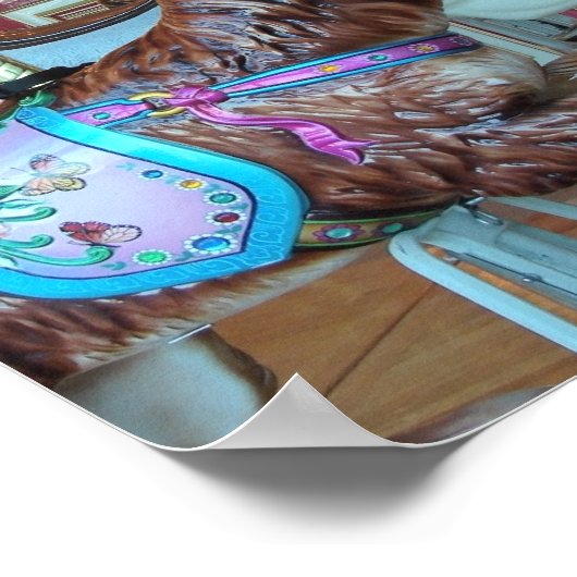 Ziege auf der Merry-Go-Runde Poster (Ecke)