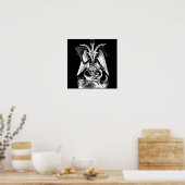 Ziege aus schwarzen und weißen Menden Poster (Küche)