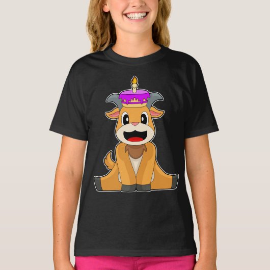 Ziege Birthday Candle Cake T-Shirt (Vorderseite)