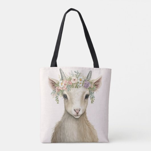 Ziege Boho Floral Animal Tasche (Rückseite)