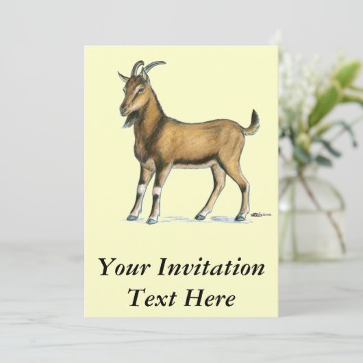 Ziege:Braun Einladung (Stehend Vorderseite)
