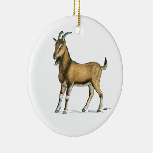 Ziege: braun keramikornament (Rechts)