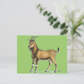 Ziege: braun postkarte (Stehend Vorderseite)