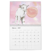 ZIEGE | Bubblegum Aquarellmalerei Ziegenkalender Kalender (Feb 2027)