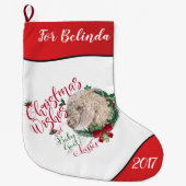 ZIEGE | Christmas Wünsche Baby Goat Kisses Angora Großer Weihnachtsstrumpf (Vorderseite)