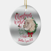 ZIEGE | Christmas Wünsche Baby Goat Kisses Angora Keramik Ornament (Rechts)