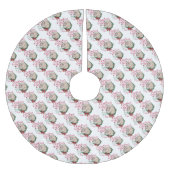 ZIEGE | Christmas Wünsche Baby Goat Kisses Angora Polyester Weihnachtsbaumdecke (Vorderseite)