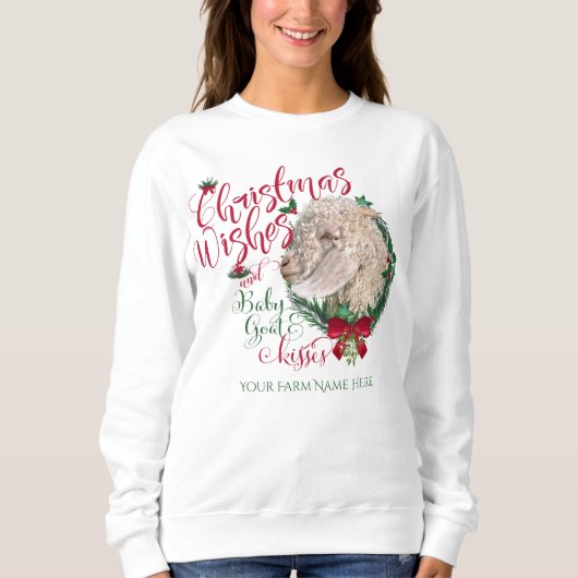ZIEGE | Christmas Wünsche Baby Goat Kisses Angora Sweatshirt (Vorderseite)