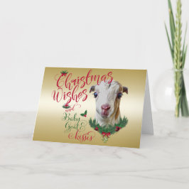 ZIEGE | Christmas wünscht Baby Goat Kisses LaManch Feiertagskarte