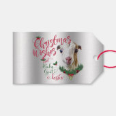 ZIEGE | Christmas wünscht Baby Goat Kisses LaManch Geschenkanhänger (Vorderseite (Horizontal))