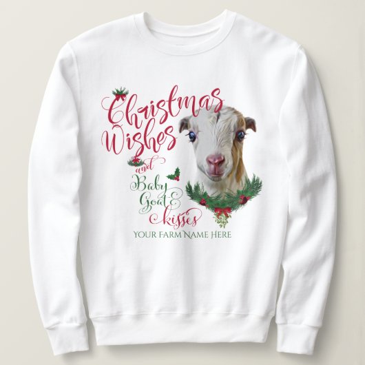 ZIEGE | Christmas wünscht Baby Goat Kisses LaManch Sweatshirt (Design vorne)