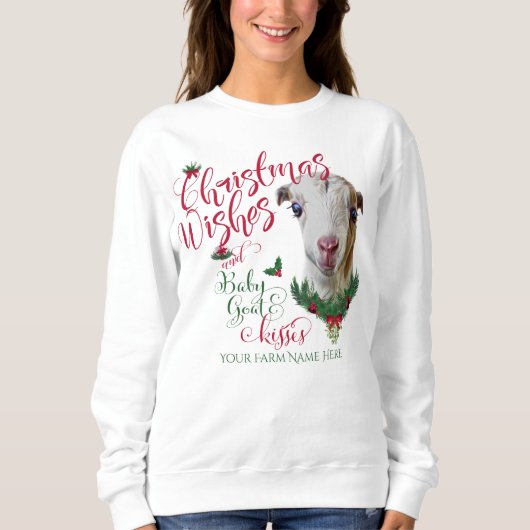 ZIEGE | Christmas wünscht Baby Goat Kisses LaManch Sweatshirt (Vorderseite)