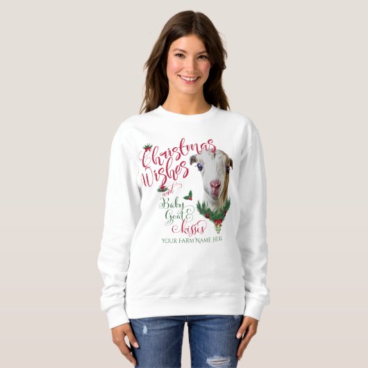ZIEGE | Christmas wünscht Baby Goat Kisses LaManch Sweatshirt (Vorne ganz)