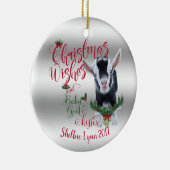 ZIEGE | Christmas wünscht Baby Goat Kisses Nigeria Keramik Ornament (Rechts)