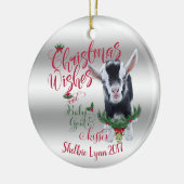 ZIEGE | Christmas wünscht Baby Goat Kisses Nigeria Keramik Ornament (Links)