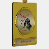 ZIEGE | Christmas wünscht Baby Goat Kisses Nubian Banner-Ornament Gold (Rechts)
