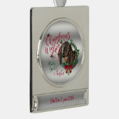 ZIEGE | Christmas wünscht Baby Goat Kisses Nubian  Banner-Ornament Silber (Rechts)