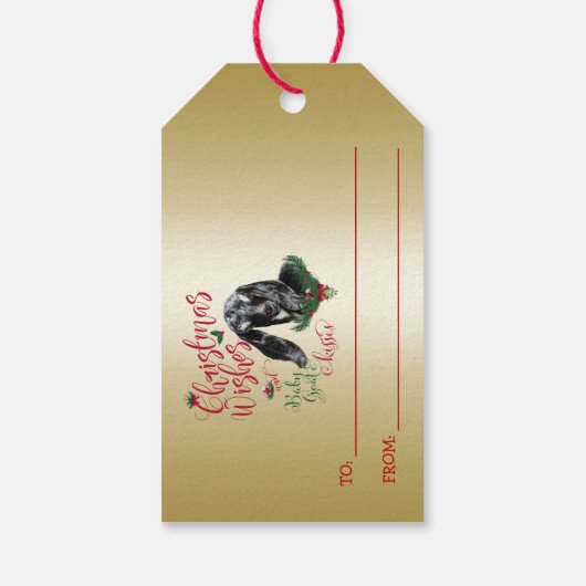 ZIEGE | Christmas wünscht Baby Goat Kisses Nubian Geschenkanhänger (Rückseite)