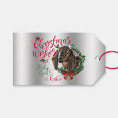 ZIEGE | Christmas wünscht Baby Goat Kisses Nubian Geschenkanhänger (Vorderseite (Horizontal))