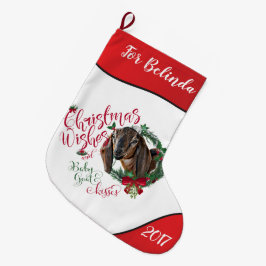 ZIEGE | Christmas wünscht Baby Goat Kisses Nubian  Großer Weihnachtsstrumpf