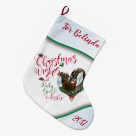 ZIEGE | Christmas wünscht Baby Goat Kisses Nubian  Großer Weihnachtsstrumpf
