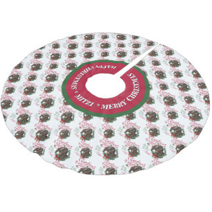 ZIEGE Christmas wünscht Baby Goat Kisses Nubian Polyester Weihnachtsbaumdecke