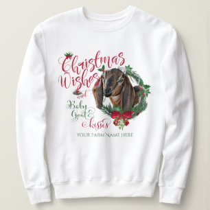 ZIEGE Christmas wünscht Baby Goat Kisses Nubian Sweatshirt