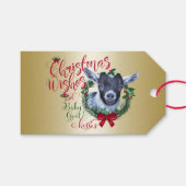 ZIEGE | Christmas wünscht Baby Goat Kisses Pygmy Geschenkanhänger (Vorderseite (Horizontal))