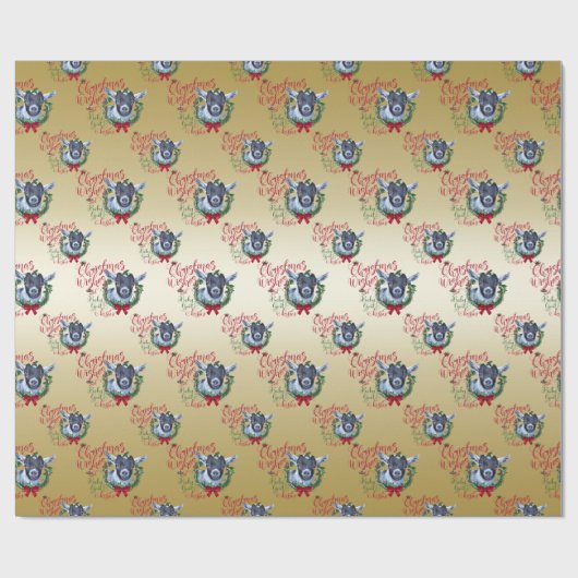 ZIEGE | Christmas wünscht Baby Goat Kisses Pygmy Geschenkpapier (Flach)