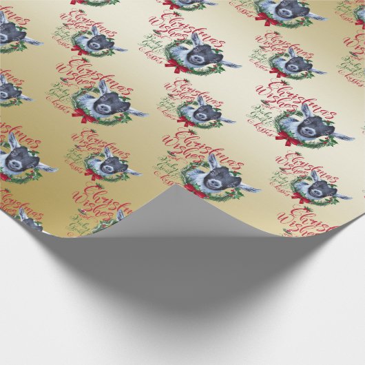 ZIEGE | Christmas wünscht Baby Goat Kisses Pygmy Geschenkpapier (Ecke)