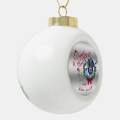 ZIEGE | Christmas wünscht Baby Goat Kisses Pygmy Keramik Kugel-Ornament (Links)