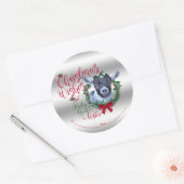 ZIEGE | Christmas wünscht Baby Goat Kisses Pygmy Runder Aufkleber (Umschlag)