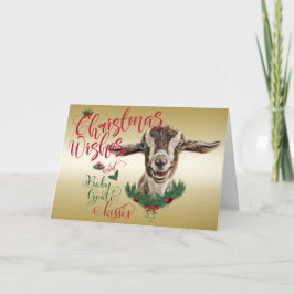 ZIEGE | Christmas wünscht Baby Goat Kisses Togg Feiertagskarte